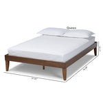 Load image into Gallery viewer, Baxton Studio Lucina Mid-Century Modern Walnut Brown Finished Full Size Platform Bed Frame
