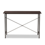 Load image into Gallery viewer, BAXTON STUDIO TAVIN INDUSTRIAL ESPRESSO WOOD AND BLACK METAL CRISS-CROSS DESK
