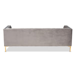 Load image into Gallery viewer, Baxton Studio Zanetta Glam And Luxe Gray Velvet Upholstered Gold Finished Sofa
