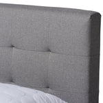 Load image into Gallery viewer, Baxton Studio Maren Mid-Century Modern Light Grey Fabric Upholstered Queen Size Platform Bed With Two Nightstands
