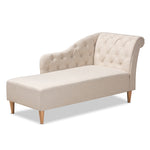 Load image into Gallery viewer, Baxton Studio Emeline Modern and Contemporary Fabric Upholstered Oak Finished Chaise Lounge
