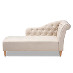 Load image into Gallery viewer, Baxton Studio Emeline Modern and Contemporary Fabric Upholstered Oak Finished Chaise Lounge
