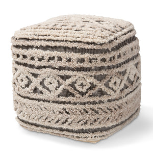 Baxton Studio Cronin Moroccan Inspired Handwoven Hemp Pouf Ottoman