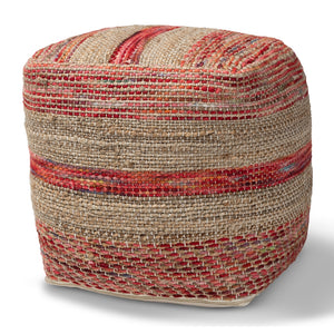 Baxton Studio Caiman Moroccan Inspired Handwoven Hemp Pouf Ottoman