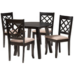 Load image into Gallery viewer, Baxton Studio Lexi Modern Beige Fabric And Dark Brown Finished Wood 5-Piece Dining Set
