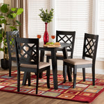 Load image into Gallery viewer, Baxton Studio Lexi Modern Beige Fabric And Dark Brown Finished Wood 5-Piece Dining Set
