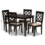 Load image into Gallery viewer, Baxton Studio Verner Modern And Contemporary Sand Fabric Upholstered Espresso Brown Finished 5-Piece Wood Dining Set
