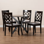 Load image into Gallery viewer, Baxton Studio Jana Modern And Contemporary Grey Fabric Upholstered And Dark Brown Finished Wood 5-Piece Dining Set
