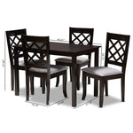 Load image into Gallery viewer, Baxton Studio Verner Modern And Contemporary Grey Fabric Upholstered Espresso Brown Finished 5-Piece Wood Dining Set
