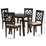 Load image into Gallery viewer, Baxton Studio Thea Modern Beige Fabric And Dark Brown Finished Wood 5-Piece Dining Set
