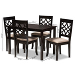 Load image into Gallery viewer, Baxton Studio Mael Modern And Contemporary Sand Fabric Upholstered Espresso Brown Finished 5-Piece Wood Dining Set
