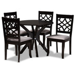 Load image into Gallery viewer, Baxton Studio Elena Modern And Contemporary Grey Fabric Upholstered And Dark Brown Finished Wood 5-Piece Dining Set
