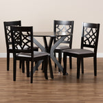 Load image into Gallery viewer, Baxton Studio Elena Modern And Contemporary Grey Fabric Upholstered And Dark Brown Finished Wood 5-Piece Dining Set
