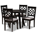 Load image into Gallery viewer, Baxton Studio Mya Modern And Contemporary Grey Fabric Upholstered And Dark Brown Finished Wood 5-Piece Dining Set
