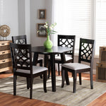 Load image into Gallery viewer, Baxton Studio Mya Modern And Contemporary Grey Fabric Upholstered And Dark Brown Finished Wood 5-Piece Dining Set
