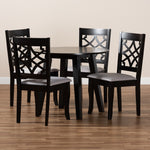 Load image into Gallery viewer, Baxton Studio Mya Modern And Contemporary Grey Fabric Upholstered And Dark Brown Finished Wood 5-Piece Dining Set
