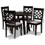 Load image into Gallery viewer, Baxton Studio Mya Modern And Contemporary Grey Fabric Upholstered And Dark Brown Finished Wood 5-Piece Dining Set
