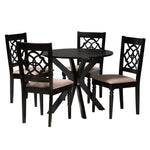 Load image into Gallery viewer, Baxton Studio Sadie Modern Beige Fabric And Espresso Brown Finished Wood 5-Piece Dining Set
