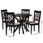 Load image into Gallery viewer, Baxton Studio Sadie Modern Beige Fabric And Espresso Brown Finished Wood 5-Piece Dining Set
