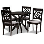 Load image into Gallery viewer, Baxton Studio Sadie Modern And Contemporary Grey Fabric Upholstered And Dark Brown Finished Wood 5-Piece Dining Set
