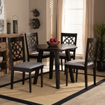 Load image into Gallery viewer, Baxton Studio Eliza Modern And Contemporary Grey Fabric Upholstered And Walnut Brown Finished Wood 5-Piece Dining Set
