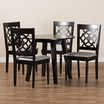 Load image into Gallery viewer, Baxton Studio Eliza Modern And Contemporary Grey Fabric Upholstered And Walnut Brown Finished Wood 5-Piece Dining Set
