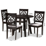 Load image into Gallery viewer, Baxton Studio Eliza Modern And Contemporary Grey Fabric Upholstered And Walnut Brown Finished Wood 5-Piece Dining Set
