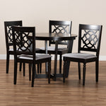 Load image into Gallery viewer, Baxton Studio Valerie Modern And Contemporary Grey Fabric Upholstered And Dark Brown Finished Wood 5-Piece Dining Set
