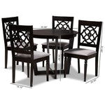 Load image into Gallery viewer, Baxton Studio Valerie Modern And Contemporary Grey Fabric Upholstered And Dark Brown Finished Wood 5-Piece Dining Set
