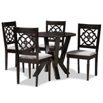 Load image into Gallery viewer, Baxton Studio Alma Modern And Contemporary Grey Fabric Upholstered And Dark Brown Finished Wood 5-Piece Dining Set
