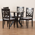 Load image into Gallery viewer, Baxton Studio Alma Modern And Contemporary Grey Fabric Upholstered And Dark Brown Finished Wood 5-Piece Dining Set
