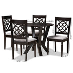 Load image into Gallery viewer, Baxton Studio Alma Modern And Contemporary Grey Fabric Upholstered And Dark Brown Finished Wood 5-Piece Dining Set
