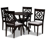 Load image into Gallery viewer, Baxton Studio Tonia Modern And Contemporary Grey Fabric Upholstered And Dark Brown Finished Wood 5-Piece Dining Set
