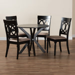 Load image into Gallery viewer, Baxton Studio Jessie Modern Sand Fabric And Dark Brown Finished Wood 5-Piece Dining Set
