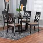 Load image into Gallery viewer, Baxton Studio Estelle Modern Beige Fabric And Dark Brown Finished Wood 5-Piece Dining Set
