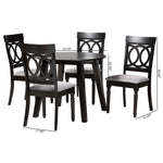 Load image into Gallery viewer, Baxton Studio Charlottle Modern Grey Fabric And Dark Brown Finished Wood 5-Piece Dining Set
