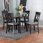 Load image into Gallery viewer, Baxton Studio Charlottle Modern Grey Fabric And Dark Brown Finished Wood 5-Piece Dining Set
