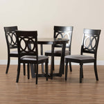 Load image into Gallery viewer, Baxton Studio Estelle Modern Grey Fabric And Dark Brown Finished Wood 5-Piece Dining Set
