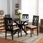 Load image into Gallery viewer, Baxton Studio Callie Modern And Contemporary Sand Fabric Upholstered And Dark Brown Finished Wood 5-Piece Dining Set
