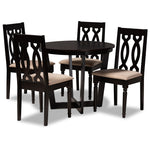 Load image into Gallery viewer, Baxton Studio Julie Modern And Contemporary Sand Fabric Upholstered And Dark Brown Finished Wood 5-Piece Dining Set
