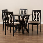 Load image into Gallery viewer, Baxton Studio Anise Modern And Contemporary Sand Fabric Upholstered And Dark Brown Finished Wood 5-Piece Dining Set
