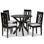 Load image into Gallery viewer, Baxton Studio Callie Modern And Contemporary Grey Fabric Upholstered And Dark Brown Finished Wood 5-Piece Dining Set
