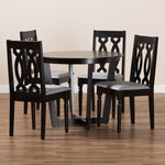 Load image into Gallery viewer, Baxton Studio Julie Modern And Contemporary Grey Fabric Upholstered And Dark Brown Finished Wood 5-Piece Dining Set
