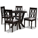 Load image into Gallery viewer, Baxton Studio Anise Modern And Contemporary Grey Fabric Upholstered And Dark Brown Finished Wood 5-Piece Dining Set
