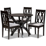 Load image into Gallery viewer, Baxton Studio Mona Modern And Contemporary Grey Fabric Upholstered And Dark Brown Finished Wood 5-Piece Dining Set
