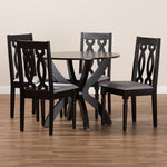 Load image into Gallery viewer, Baxton Studio Mona Modern And Contemporary Grey Fabric Upholstered And Dark Brown Finished Wood 5-Piece Dining Set
