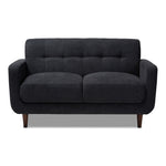 Load image into Gallery viewer, Baxton Studio Allister Mid-Century Modern Dark Grey Fabric Upholstered Loveseat
