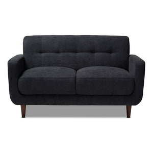 Baxton Studio Allister Mid-Century Modern Dark Grey Fabric Upholstered Loveseat