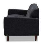 Load image into Gallery viewer, Baxton Studio Allister Mid-Century Modern Dark Grey Fabric Upholstered Loveseat
