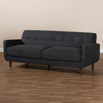 Load image into Gallery viewer, Baxton Studio Allister Mid-Century Modern Dark Grey Fabric Upholstered Sofa
